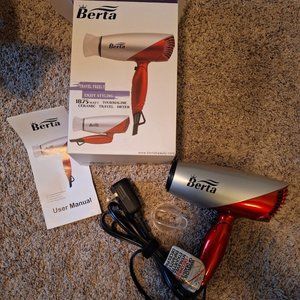 Berta Travel Hair Dryer, 1875 watts, NEW IN BOX, dual voltage